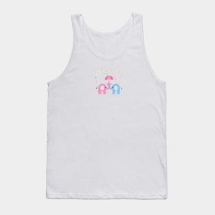 Elephant family with heart and cloud Tank Top